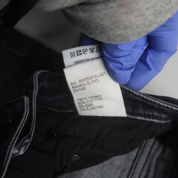 R13 Boy Straight Jeans in Strummer Black Size 24 - Picture 8 of 12